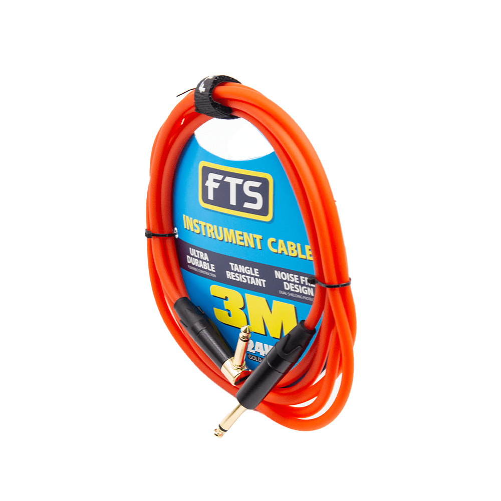 FTS 3m OR Instrument Cable 24K Gold Plug, Orange TJ134A