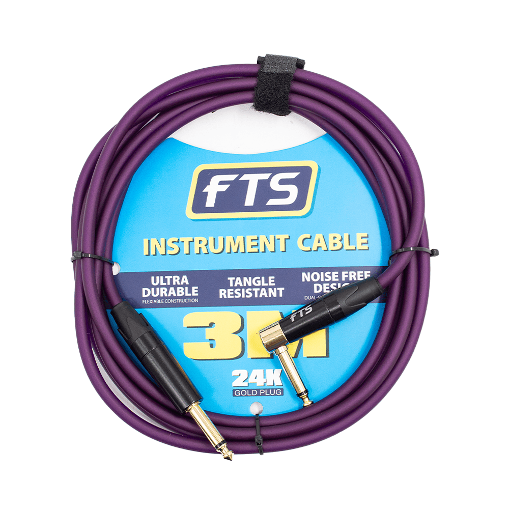 FTS Instrument Cable Alll 24K Gold Plug TJ134+TJ134A/3M