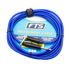 FTS Instrument Cable Alll 24K Gold Plug FTS-TJ134+TJ134A/3M BL