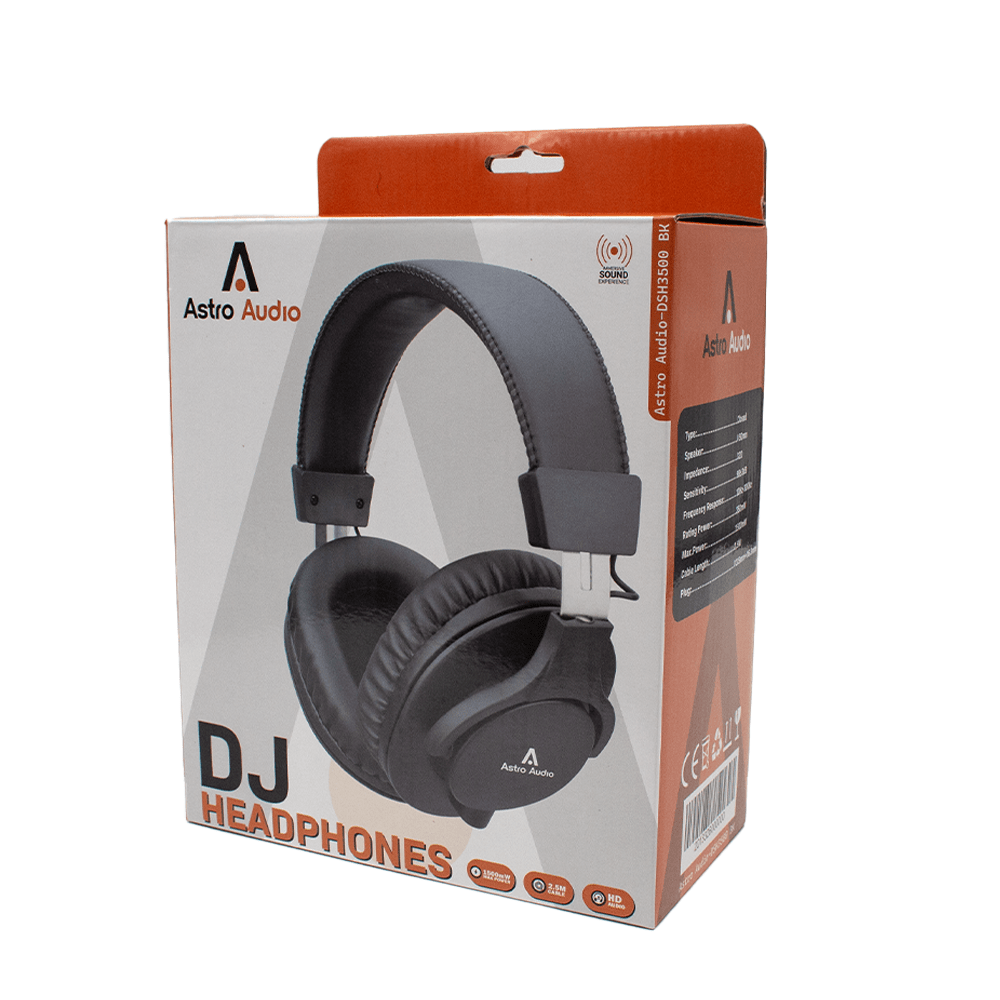 Astro Audio Dj Headphones Black DSH3500-BK