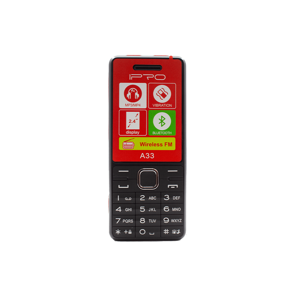 IPRO 2G Dual Sim feature phone A33 BK+RD
