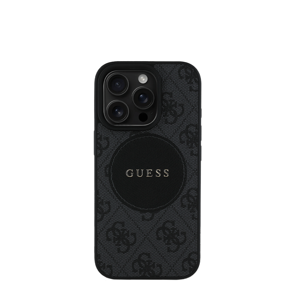 GUESS - Magsafe Grained IPhone 16 Pro Max Black Case