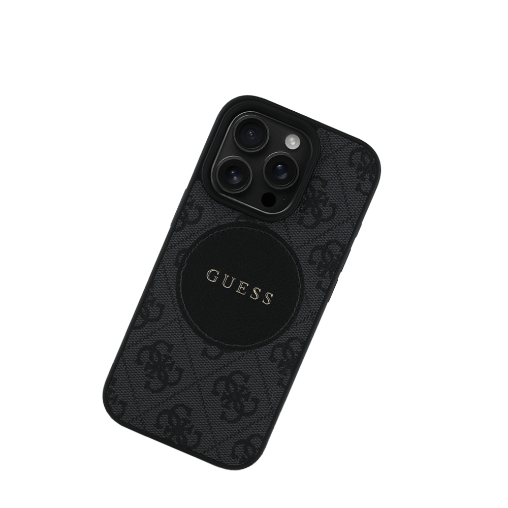 GUESS - Magsafe Grained IPhone 16 Pro Max Black Case