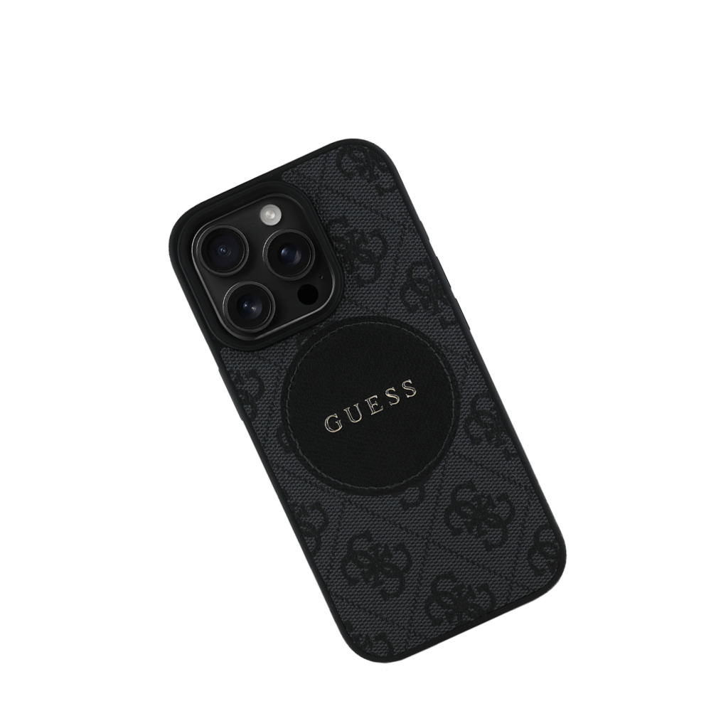 GUESS - Magsafe Grained IPhone 16 Pro Max Black Case