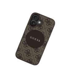 GUESS - Magsafe Grained IPhone 16 Brown Case