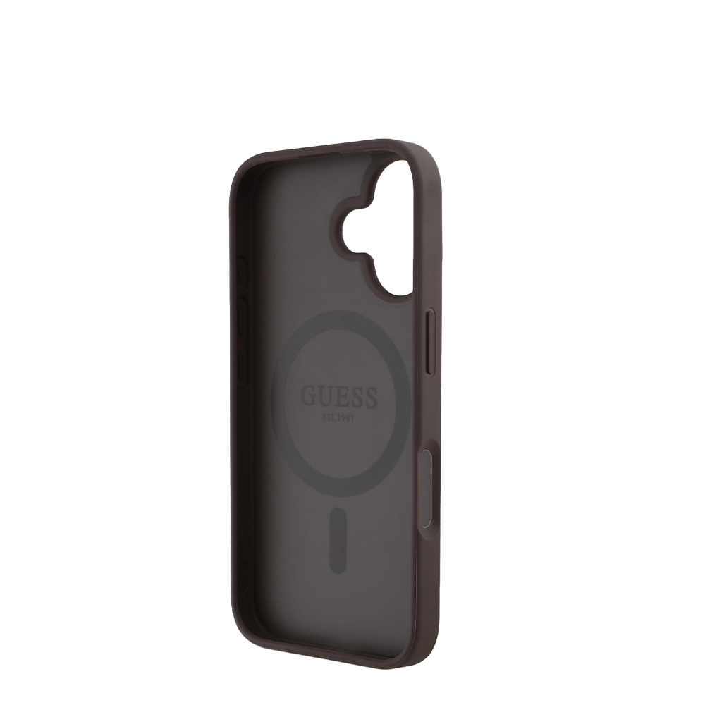 GUESS - Magsafe Grained IPhone 16 Brown Case