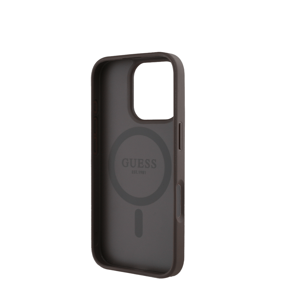 GUESS - Magsafe Grained IPhone 16 Pro Brown Case