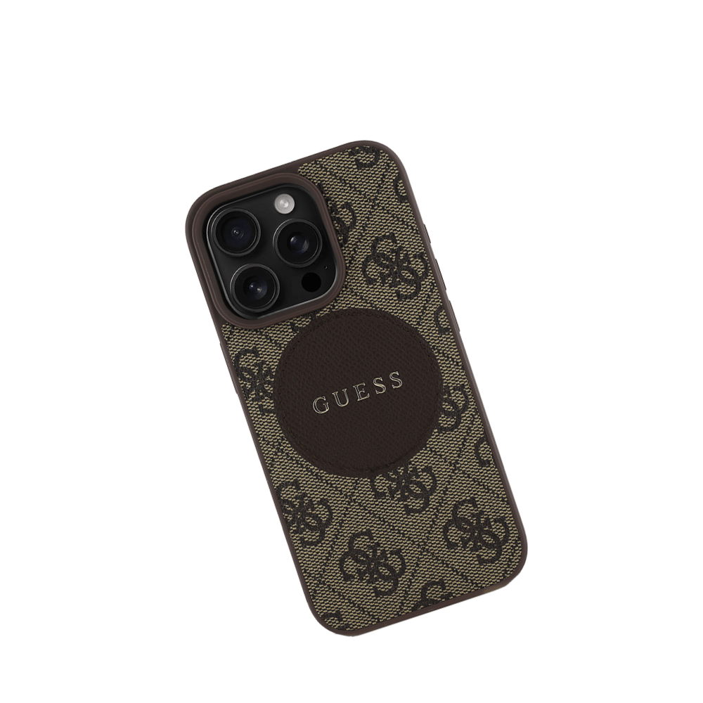 GUESS - Magsafe Grained IPhone 16 Pro Max Brown Case