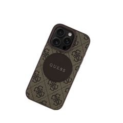 GUESS - Magsafe Grained IPhone 16 Pro Max Brown Case