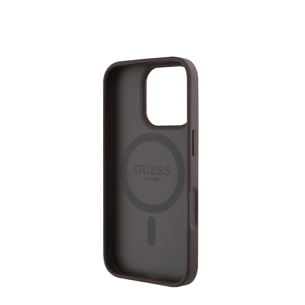GUESS - Magsafe Grained IPhone 16 Pro Max Brown Case