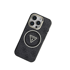 GUESS -Magsafe IML 4G Glitter And Triangle IPhone 16 Pro Black Case