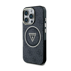 GUESS -Magsafe IPhone 16 Pro Max Black Case W/ IML 4G Glitter And Triangle