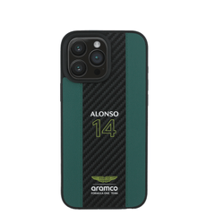 ASTON MARTIN- Aramco Magsafe F1-Genuine Green Leather IPhone 16 Pro Case