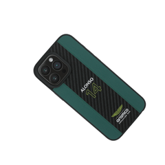 ASTON MARTIN- Aramco Magsafe F1-Genuine Green Leather IPhone 16 Pro Max Case