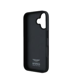 ASTON MARTIN- Aramco Magsafe F1-Genuine Black IPhone 16 Leather Case