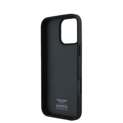 ASTON MARTIN- Aramco Magsafe F1-Genuine Black Leather IPhone 16 Pro Max  Case