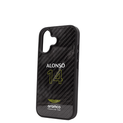 ASTON MARTIN-Aramco Magsafe F1-Real Carbon Fiber IPhone 16 Black Case