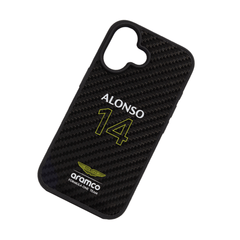 ASTON MARTIN-Aramco Magsafe F1-Real Carbon Fiber IPhone 16 Black Case