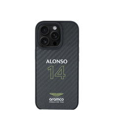 ASTON MARTIN-Aramco Magsafe F1-Real Carbon Fiber IPhone 16 Pro Black Case