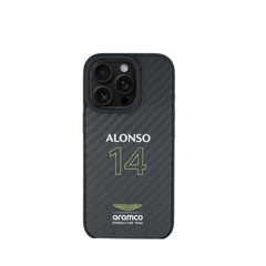 ASTON MARTIN-Aramco Magsafe F1-Real Carbon Fiber IPhone 16 Pro Black Case