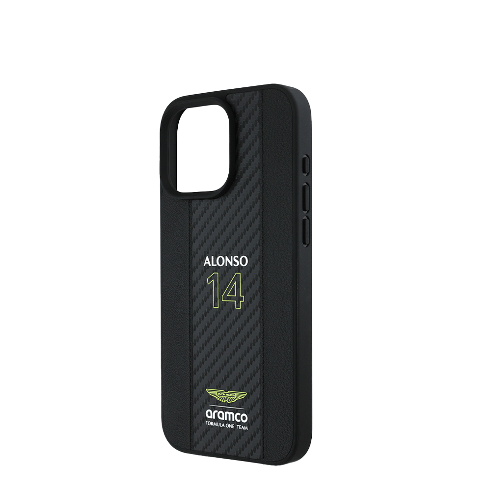 ASTON MARTIN-Aramco Magsafe F1-Real Carbon Fiber IPhone 16 Pro Black Case