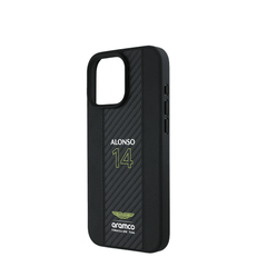 ASTON MARTIN-Aramco Magsafe F1-Real Carbon Fiber IPhone 16 Pro Black Case