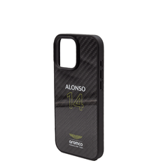 ASTON MARTIN-Aramco Magsafe F1-Real Carbon Fiber IPhone 16 Pro Max Black Case