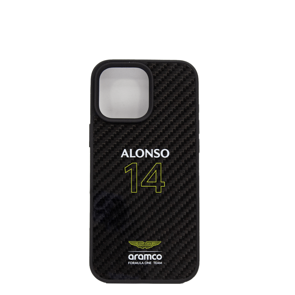 ASTON MARTIN-Aramco Magsafe F1-Real Carbon Fiber IPhone 16 Pro Max Black Case