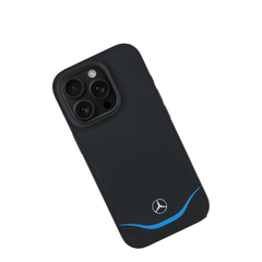 MERCEDES-Magsafe IPhone 16 Pro Max Black Leather Case