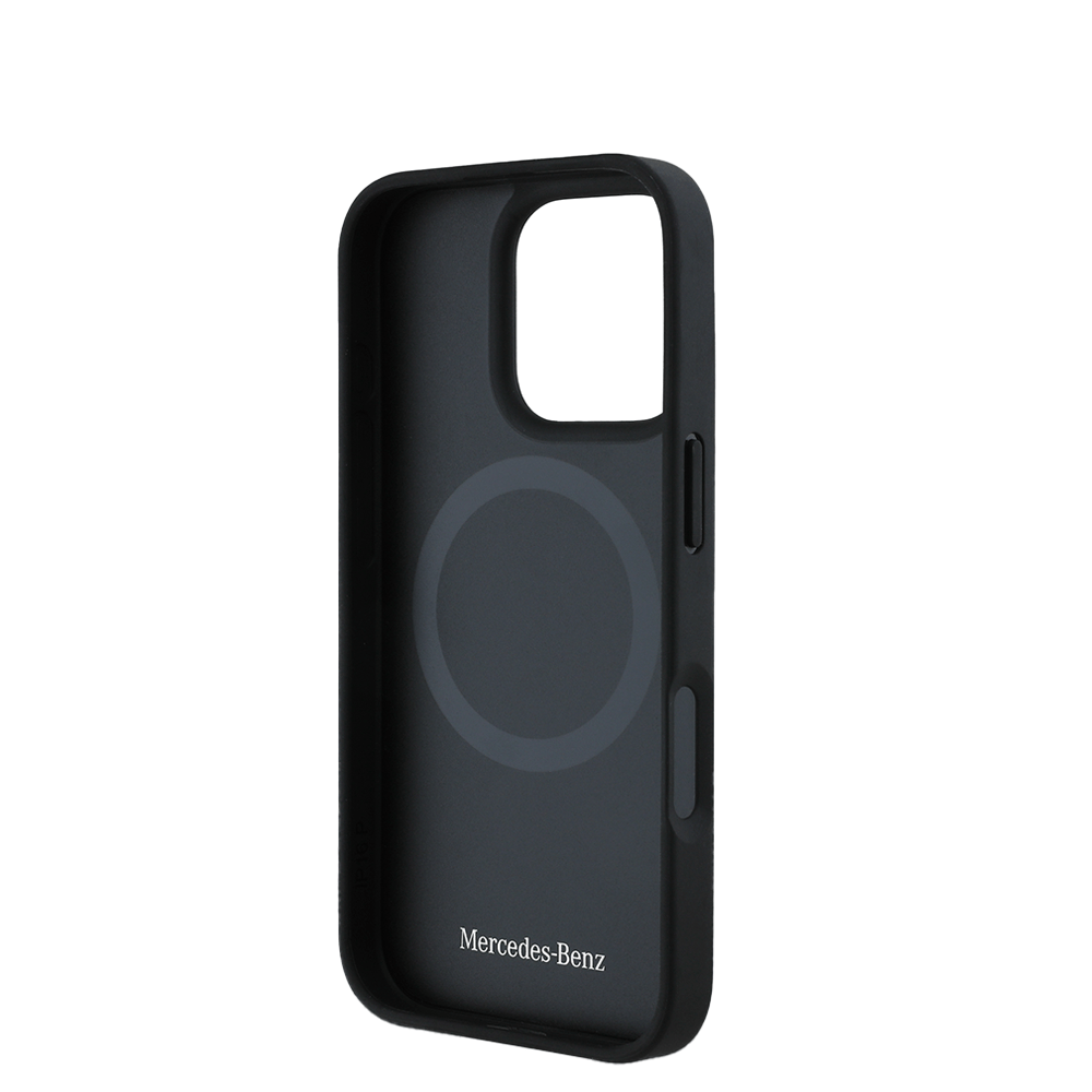 MERCEDES-Magsafe IPhone 16 Pro Max Black Leather Case