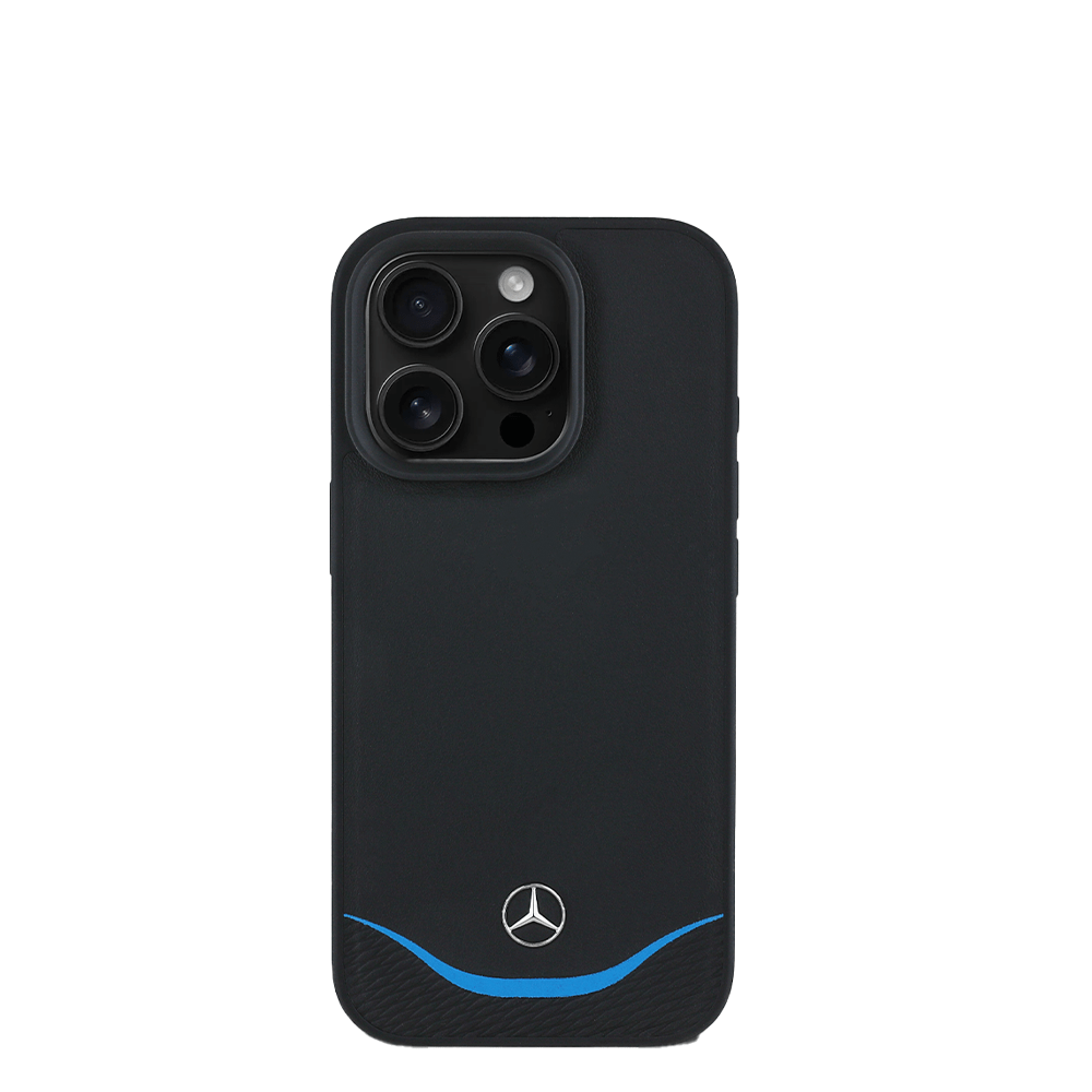 MERCEDES-Magsafe IPhone 16 Pro Max Black Leather Case