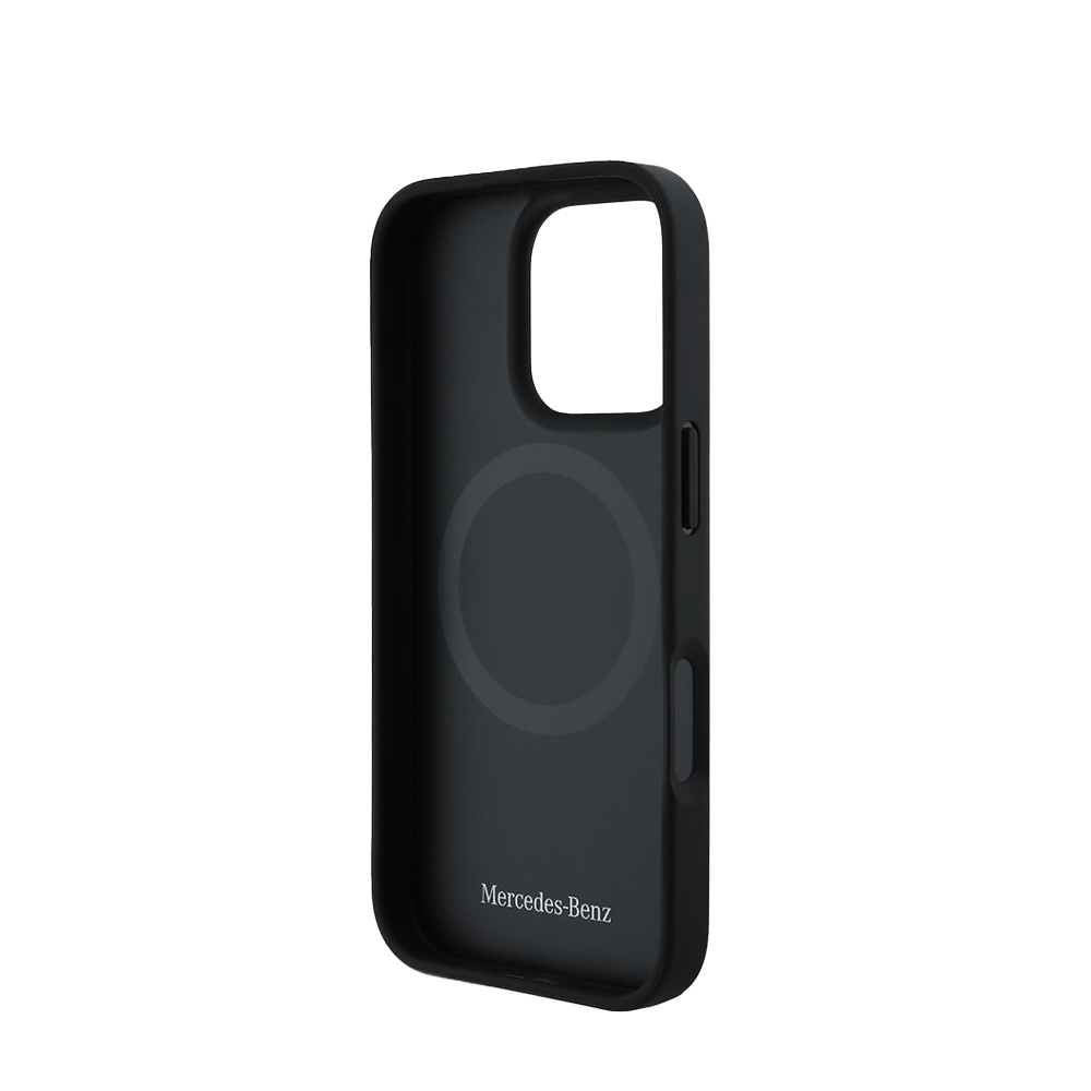 MERCEDES-BENZ Magsafe Case IPhone 16 Pro Max Black Textured And Plain Leather