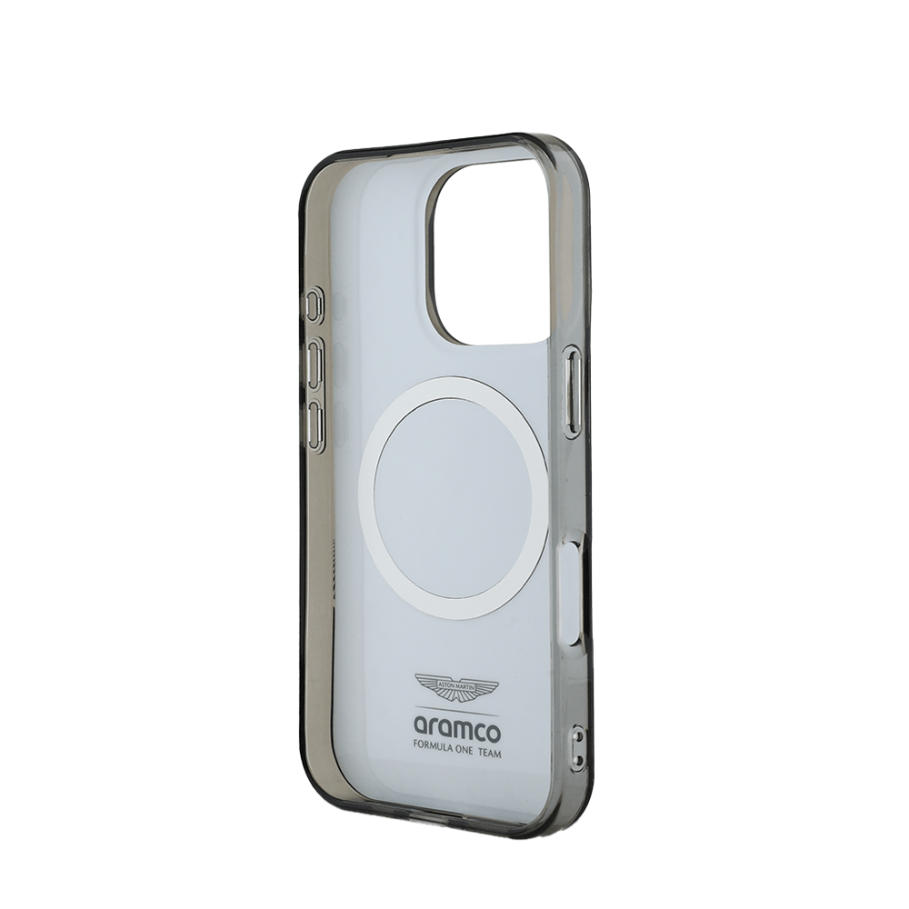 Aston Martin Aramco F1 MagSafe Case – iPhone 16 Pro (Black with F1 Car Logo)