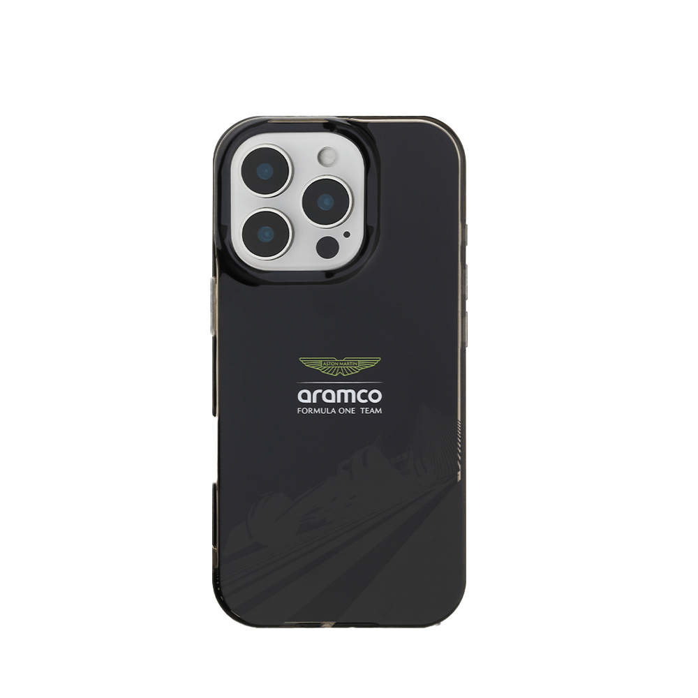 Aston Martin Aramco F1 MagSafe Case – iPhone 16 Pro (Black with F1 Car Logo)