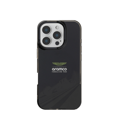 Aston Martin Aramco F1 MagSafe Case – iPhone 16 Pro (Black with F1 Car Logo)