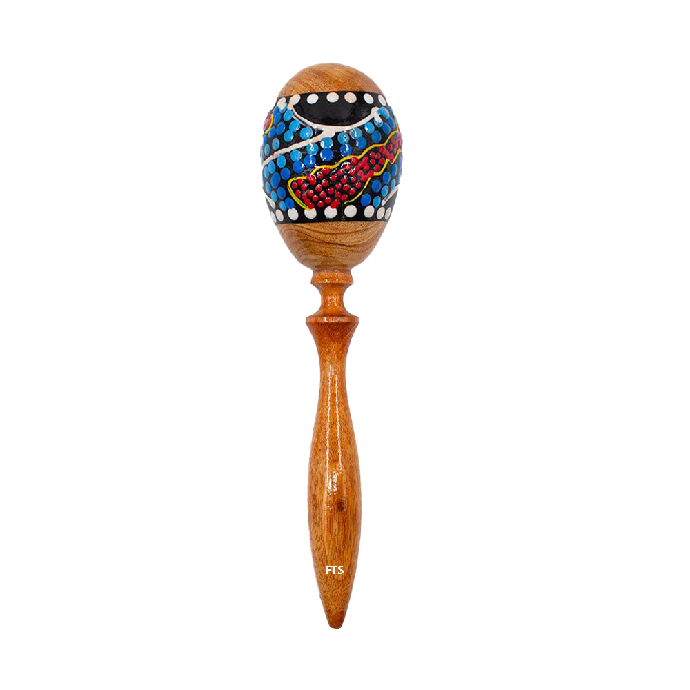FTS Maracas Wood W/Stick 8x8x25 cm M/Lombok