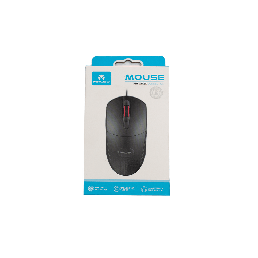 Mikuso Wired Mouse 3 Buttons + 1 Wheel MOS-384U BK