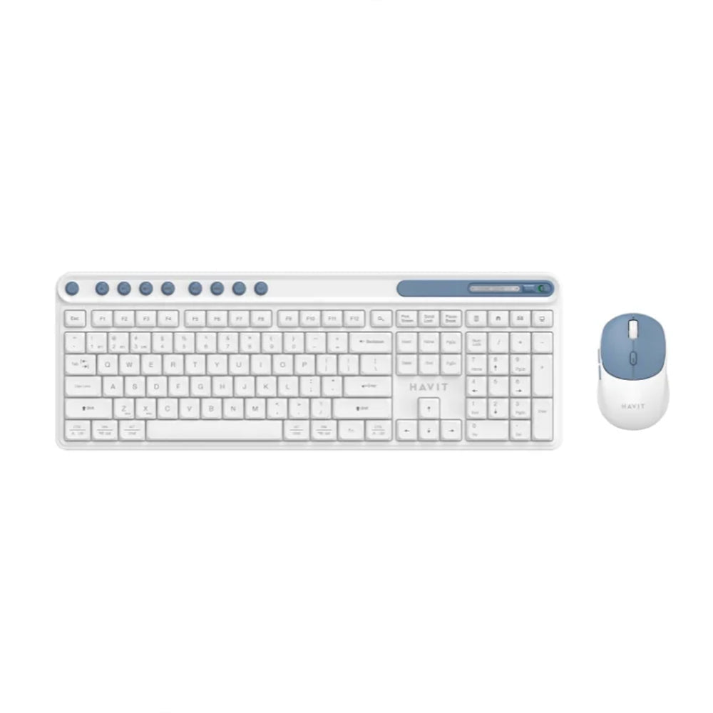 Havit PC Series-Wireless Keyboard+Mouse Combo White+Blue HV-KB271WB WH+BL