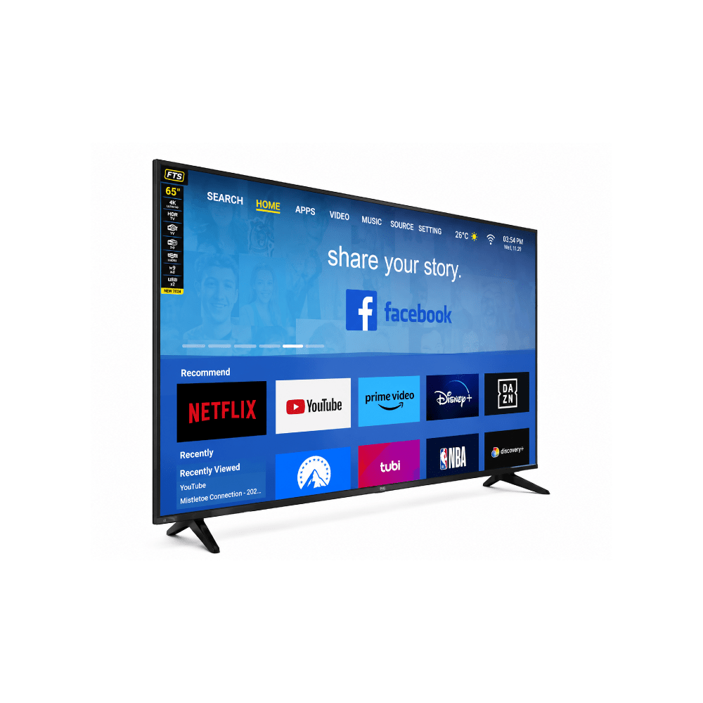 FTS 75" Smart Frameless UHD Led Panel Android 14 FTS-1875SP