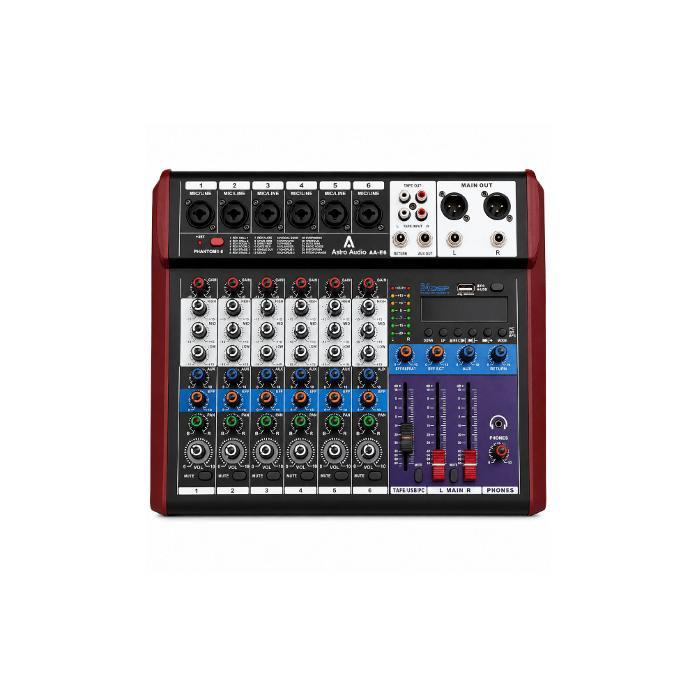 Astro Audio 6CH Desktop Mixer With USB AA-E6
