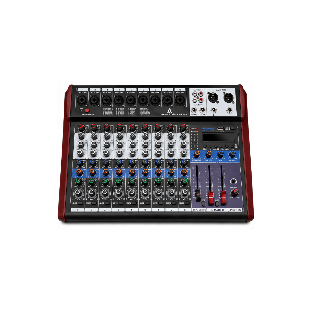 Astro Audio 8CH Desktop Mixer With USB AA-E118