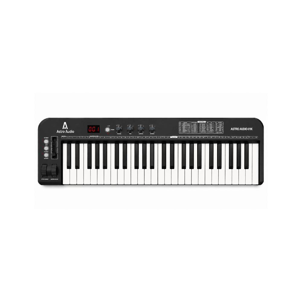 Astro Audio USB MIDI Keyboard with 61 Keys and Initial Touch AA-61K
