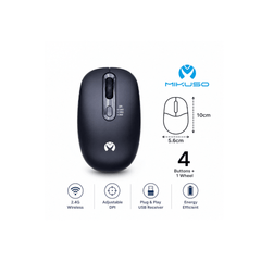 Mikuso DW 2.4GHz Wireless Mouse 1600 DPI – Black MOS-W116 BK