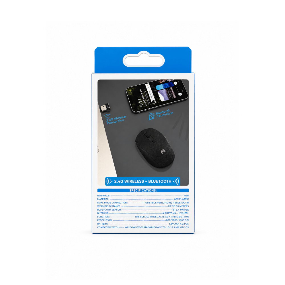 Mikuso 2.4G Wireless Mouse Black MOS-W117 BK/WH/BL