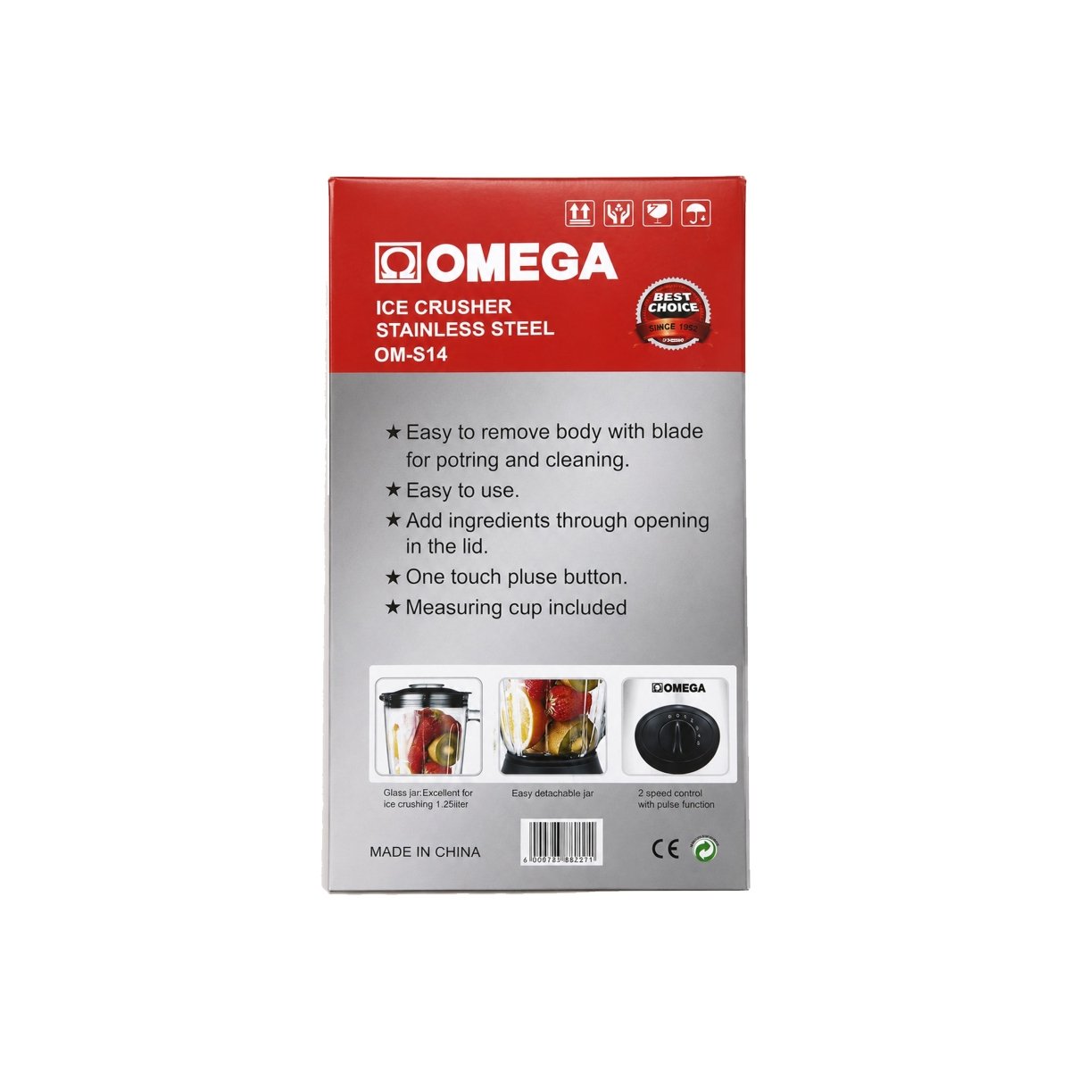 Omega 1.5L Stainless Steel Blender OM-S14