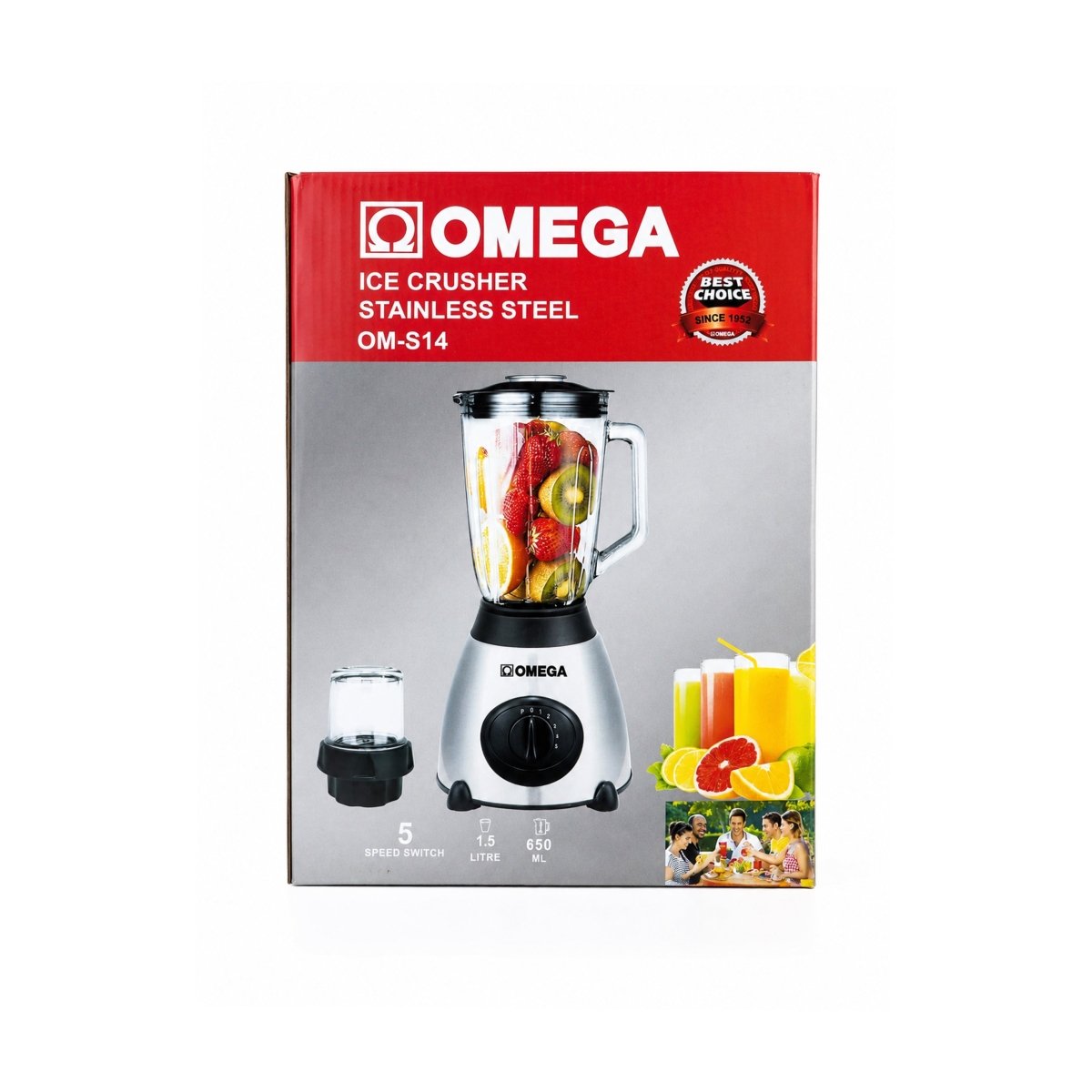 Omega 1.5L Stainless Steel Blender OM-S14