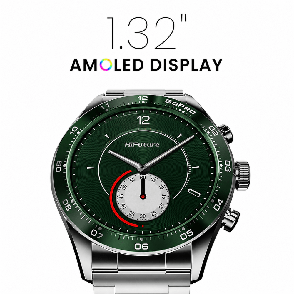 HiFuture GO PRO2 SG Stainless Steel Smart Watch Silver Green