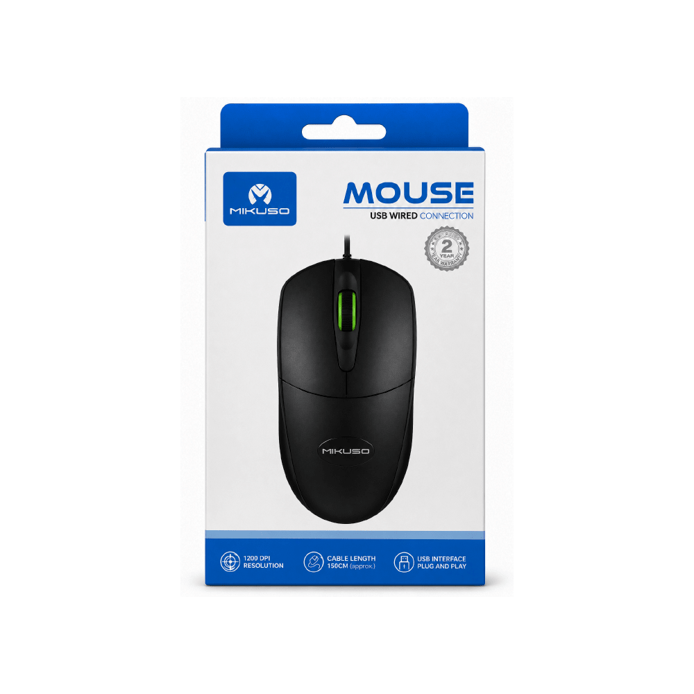 Mikuso Wired Mouse Green MOS-384U GN