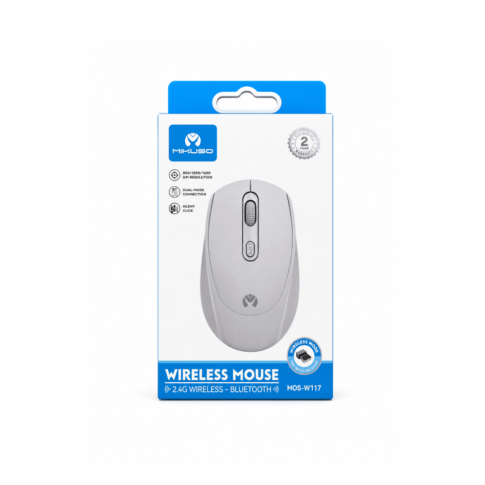 Mikuso 2.4G Wireless Mouse Grey MOS-W117 GY