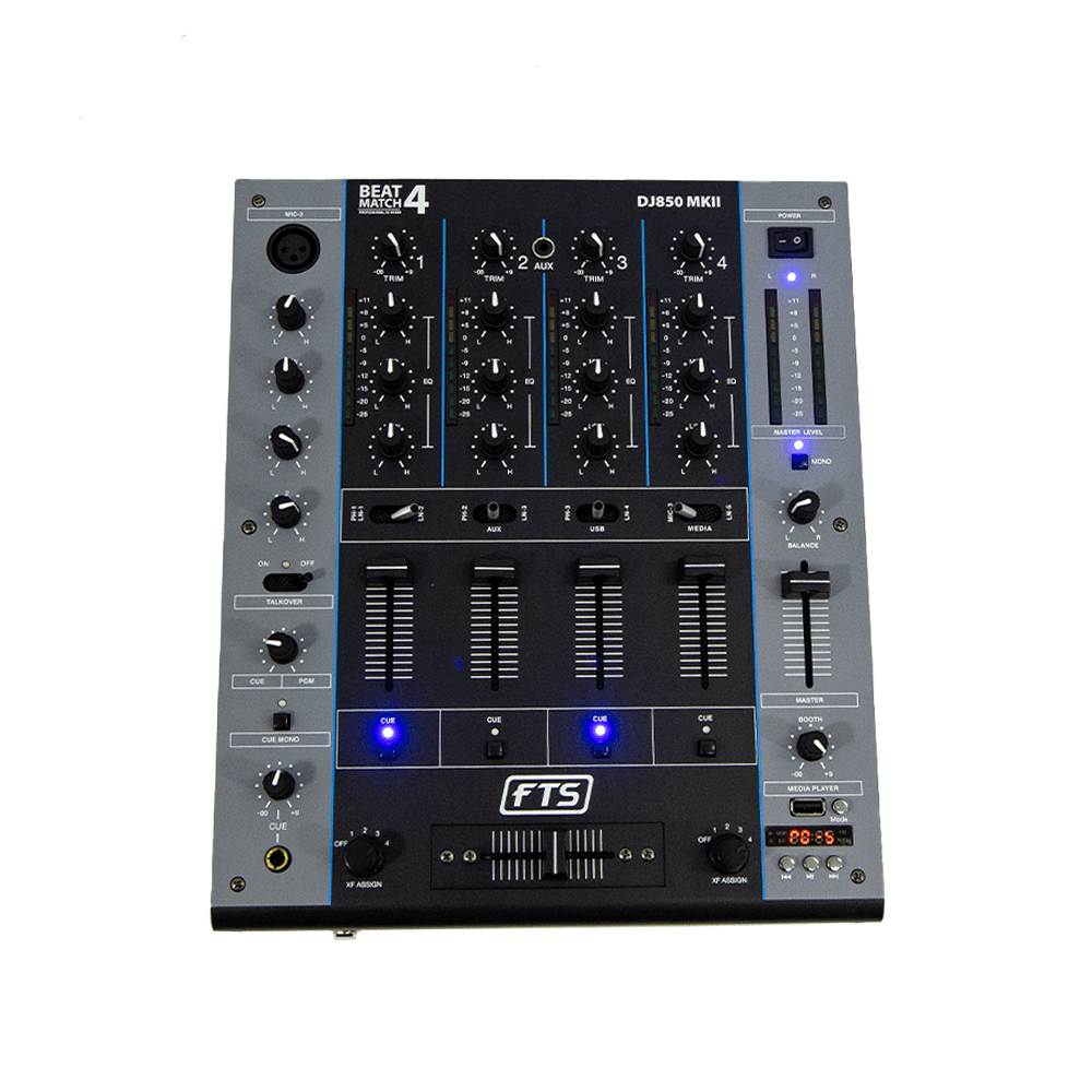 FTS Beat Match 4-CH DJ Mixer FTS-DJ850 MKII